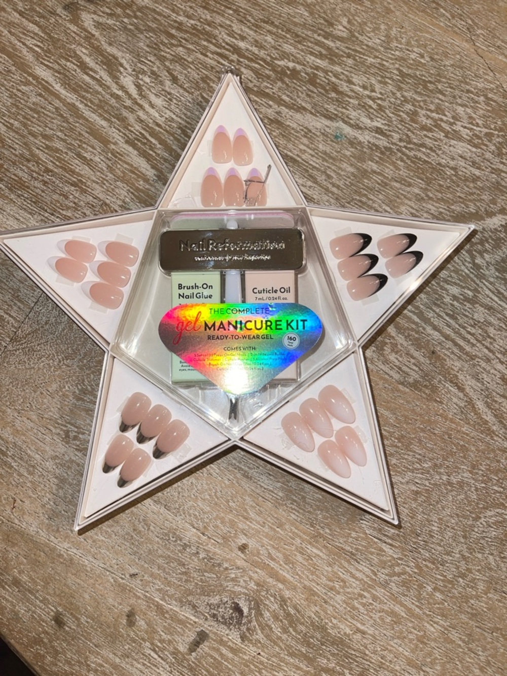Nail reformation Gel Manicure press on nail set - French Tips in Star Box NEW!